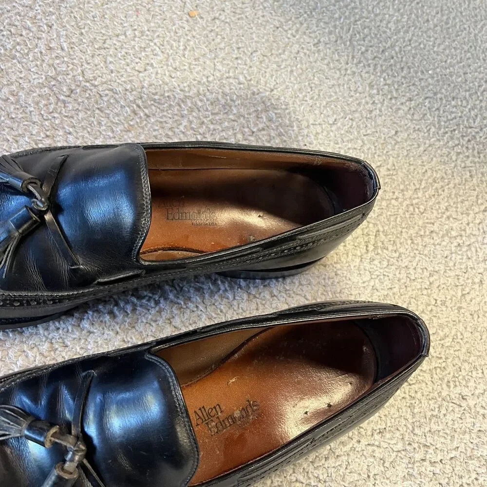 Allen Edmonds Dress Shoes Mens 10.5 D Black Manchester Tassel Loafers 8507
